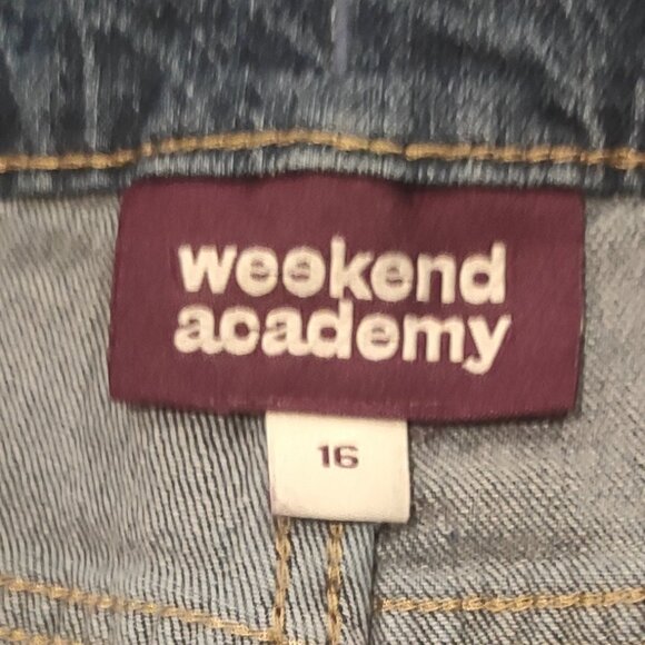 Weekend Academy Dark Wash Cuffed Blue Jeans Boy's Size 16 New with Tags NWT - Picture 3 of 8